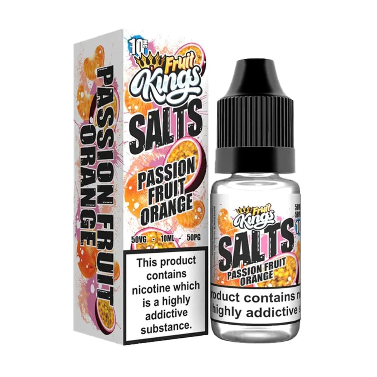 PASSION FRUIT ORANGE NIC SALTS E-LIQUID BY FRUIT KING 10ML