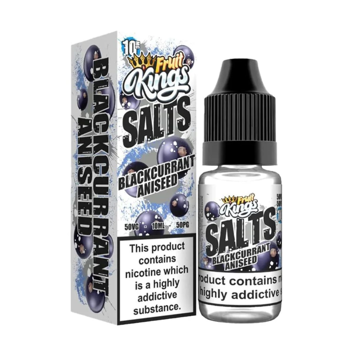 BLACKCURRANT ANISEED NIC SALTS E-LIQUID BY FRUIT KING 10ML