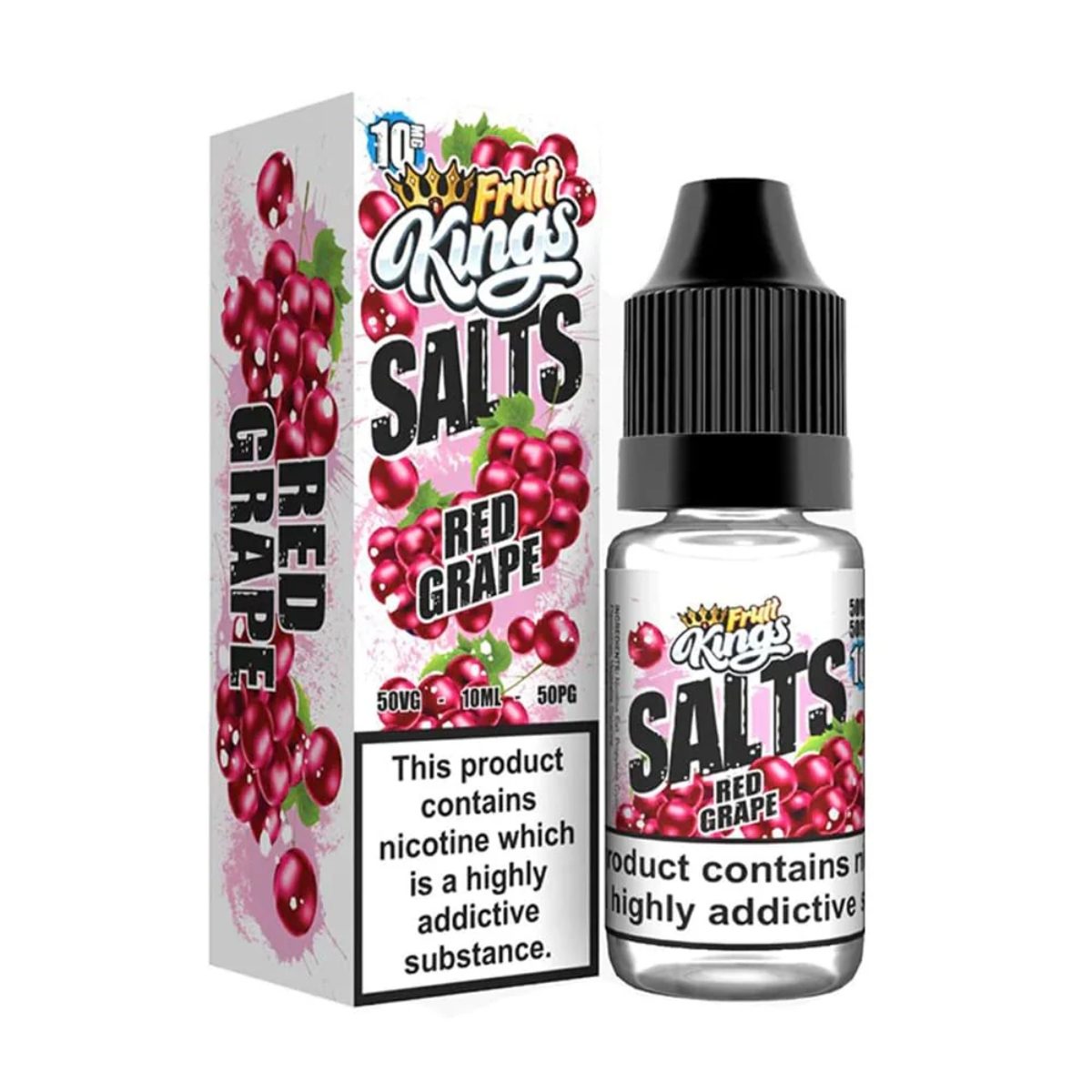 RED GRAPE NIC SALTS E-LIQUID BY FRUIT KING 10ML